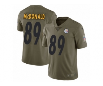 Youth Nike Pittsburgh Steelers #89 Vance McDonald Limited Olive 2017 Salute to Service NFL Jersey