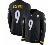Youth Nike Pittsburgh Steelers #9 Chris Boswell Limited Black Therma Long Sleeve NFL Jersey