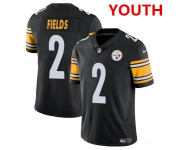 Youth Pittsburgh Steelers #2 Justin Fields Black Vapor Untouchable Limited Football Stitched Jersey