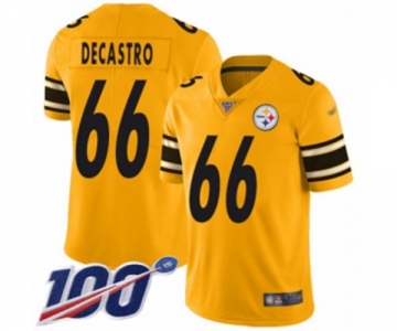 Youth Pittsburgh Steelers #66 David DeCastro Limited Gold Inverted Legend 100th Season Football Jersey