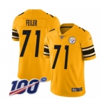 Youth Pittsburgh Steelers #71 Matt Feiler Limited Gold Inverted Legend 100th Season Football Jersey