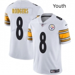 Youth Pittsburgh Steelers #8 Aaron Rodgers White 2025 Vapor Limited Stitched Football Jersey Youth Pittsburgh Steelers #8 Aaron Rodgers White 2025 Vapor Limited Stitched Football Jersey