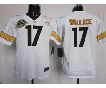 nike youth nfl jerseys pittsburgh steelers #17 wallace white[80 anniversary patch]