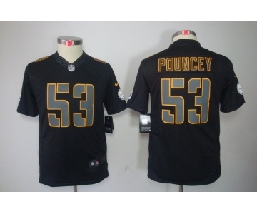 nike youth nfl jerseys pittsburgh steelers #53 pouncey black[nike impact limited]