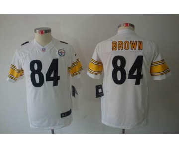 nike youth nfl jerseys pittsburgh steelers #84 brown white[nike limited]