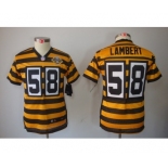 nike youth pittsburgh steelers #58 lambert throwback yellow-black[nike limited team 80 anniversary]