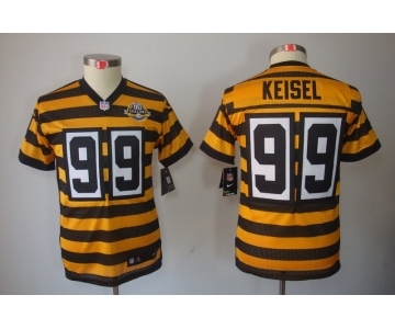 nike youth pittsburgh steelers #99 keisel throwback yellow-black[nike limited team 80 anniversary]