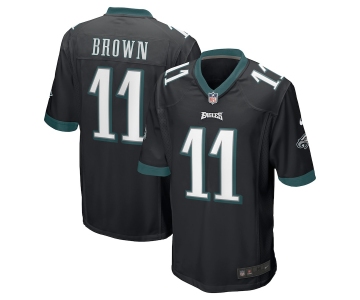 Men's Philadelphia Eagles #11 A. J. Brown Game Black Football Jersey