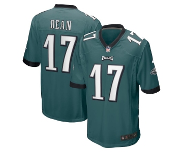 Men's Philadelphia Eagles #17 Nakobe Dean Game Green Football Jersey
