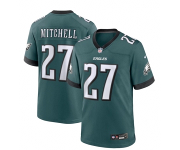 Men's Philadelphia Eagles #27 Quinyon Mitchell Nike Midnight Green Game Football Jersey