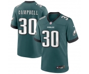 Mens Philadelphia Eagles #30 Jihaad Campbell  Green Game Football Jersey