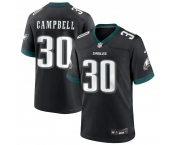 Mens Philadelphia Eagles #30 Jihaad Campbell Nike Black Football Jersey