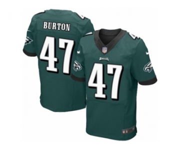 Men's Nike Philadelphia Eagles #47 Trey Burton Elite Midnight Green Team Color NFL Jersey