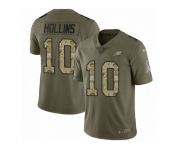 Men Nike Philadelphia Eagles #10 Mack Hollins Limited Olive Camo 2017 Salute to Service NFL Jersey