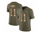 Men Nike Philadelphia Eagles #11 Carson Wentz Limited Olive Gold 2017 Salute to Service NFL Jersey Men Nike Philadelphia Eagles #11 Carson Wentz Limited Olive Gold 2017 Salute to Service NFL Jersey