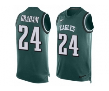 Men Nike Philadelphia Eagles #24 Corey Graham Limited Midnight Green Player Name & Number Tank Top NFL Jersey