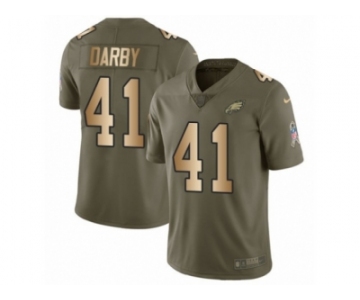 Men Nike Philadelphia Eagles #41 Ronald Darby Limited Olive Gold 2017 Salute to Service NFL Jersey