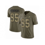 Men Nike Philadelphia Eagles #95 Mychal Kendricks Limited Olive Camo 2017 Salute to Service NFL Jersey
