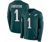 Men's Nike Philadelphia Eagles #1 Cameron Johnston Limited Green Therma Long Sleeve NFL Jersey Men's Nike Philadelphia Eagles #1 Cameron Johnston Limited Green Therma Long Sleeve NFL Jersey