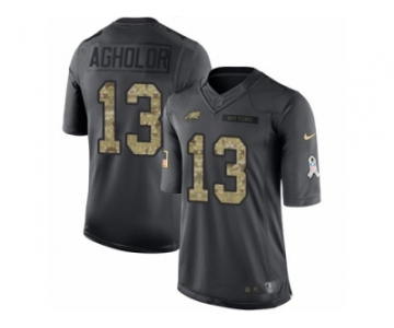 Men's Nike Philadelphia Eagles #13 Nelson Agholor Limited Black 2016 Salute to Service NFL Jersey