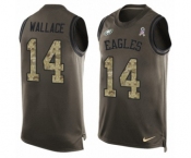 Men's Nike Philadelphia Eagles #14 Mike Wallace Limited Green Salute to Service Tank Top NFL Jersey Men's Nike Philadelphia Eagles #14 Mike Wallace Limited Green Salute to Service Tank Top NFL Jersey