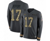 Men's Nike Philadelphia Eagles #17 Alshon Jeffery Limited Black Salute to Service Therma Long Sleeve NFL Jersey Men's Nike Philadelphia Eagles #17 Alshon Jeffery Limited Black Salute to Service Therma Long Sleeve NFL Jersey