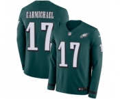 Men's Nike Philadelphia Eagles #17 Harold Carmichael Limited Green Therma Long Sleeve NFL Jersey Men's Nike Philadelphia Eagles #17 Harold Carmichael Limited Green Therma Long Sleeve NFL Jersey