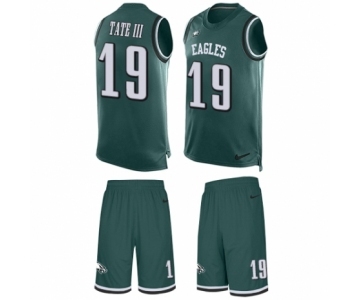Men's Nike Philadelphia Eagles #19 Golden Tate III Limited Midnight Green Tank Top Suit NFL Jersey