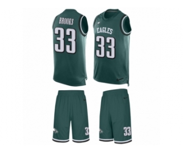 Men's Nike Philadelphia Eagles #33 Ron Brooks Limited Midnight Green Tank Top Suit NFL Jersey