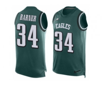 Men's Nike Philadelphia Eagles #34 Kenjon Barner Limited Midnight Green Player Name & Number Tank Top NFL Jersey