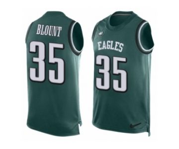 Men's Nike Philadelphia Eagles #35 LeGarrette Blount Limited Midnight Green Player Name & Number Tank Top NFL Jersey