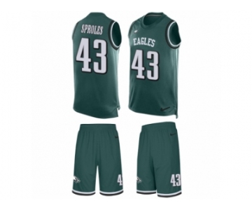 Men's Nike Philadelphia Eagles #43 Darren Sproles Limited Midnight Green Tank Top Suit NFL Jersey