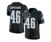 Men's Nike Philadelphia Eagles #46 Herman Edwards Limited Black Rush NFL Jersey