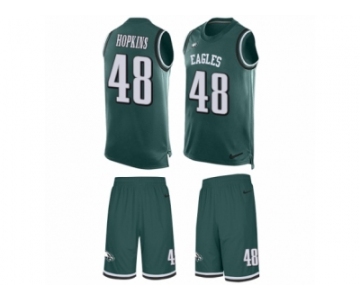 Men's Nike Philadelphia Eagles #48 Wes Hopkins Limited Midnight Green Tank Top Suit NFL Jersey
