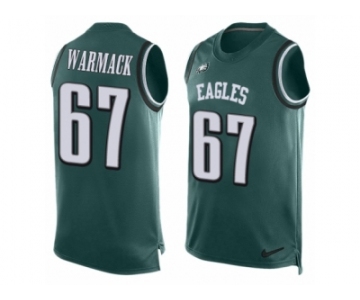 Men's Nike Philadelphia Eagles #67 Chance Warmack Limited Midnight Green Player Name & Number Tank Top NFL Jersey