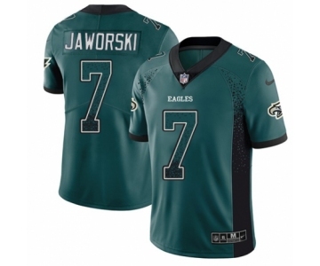 Men's Nike Philadelphia Eagles #7 Ron Jaworski Limited Green Rush Drift Fashion NFL Jersey