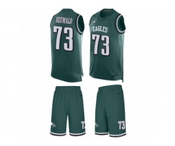 Men's Nike Philadelphia Eagles #73 Isaac Seumalo Limited Midnight Green Tank Top Suit NFL Jersey