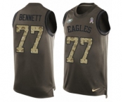 Men's Nike Philadelphia Eagles #77 Michael Bennett Limited Green Salute to Service Tank Top NFL Jersey Men's Nike Philadelphia Eagles #77 Michael Bennett Limited Green Salute to Service Tank Top NFL Jersey