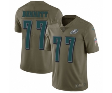 Men's Nike Philadelphia Eagles #77 Michael Bennett Limited Olive 2017 Salute to Service NFL Jersey