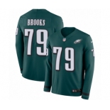 Men's Nike Philadelphia Eagles #79 Brandon Brooks Limited Green Therma Long Sleeve NFL Jersey