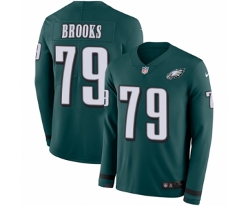 Men's Nike Philadelphia Eagles #79 Brandon Brooks Limited Green Therma Long Sleeve NFL Jersey