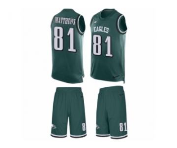Men's Nike Philadelphia Eagles #81 Jordan Matthews Limited Midnight Green Tank Top Suit NFL Jersey