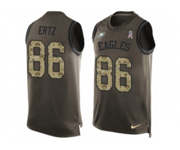 Men's Nike Philadelphia Eagles #86 Zach Ertz Limited Green Salute to Service Tank Top NFL Jersey