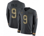 Men's Nike Philadelphia Eagles #9 Nick Foles Limited Black Salute to Service Therma Long Sleeve NFL Jersey Men's Nike Philadelphia Eagles #9 Nick Foles Limited Black Salute to Service Therma Long Sleeve NFL Jersey