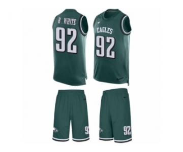 Men's Nike Philadelphia Eagles #92 Reggie White Limited Midnight Green Tank Top Suit NFL Jersey