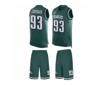 Men's Nike Philadelphia Eagles #93 Timmy Jernigan Limited Midnight Green Tank Top Suit NFL Jersey
