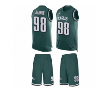 Men's Nike Philadelphia Eagles #98 Connor Barwin Limited Midnight Green Tank Top Suit NFL Jersey