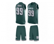 Men's Nike Philadelphia Eagles #99 Jerome Brown Limited Midnight Green Tank Top Suit NFL Jersey
