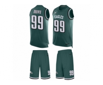 Men's Nike Philadelphia Eagles #99 Jerome Brown Limited Midnight Green Tank Top Suit NFL Jersey