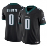 Men's Philadelphia Eagles #0 Hollywood Brown Black 2026 F.U.S.E. Vapor Untouchable Limited Stitched Football Jersey